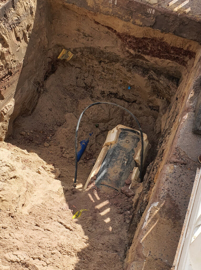 Suchschachtung Trasse Nahwärmeleitung