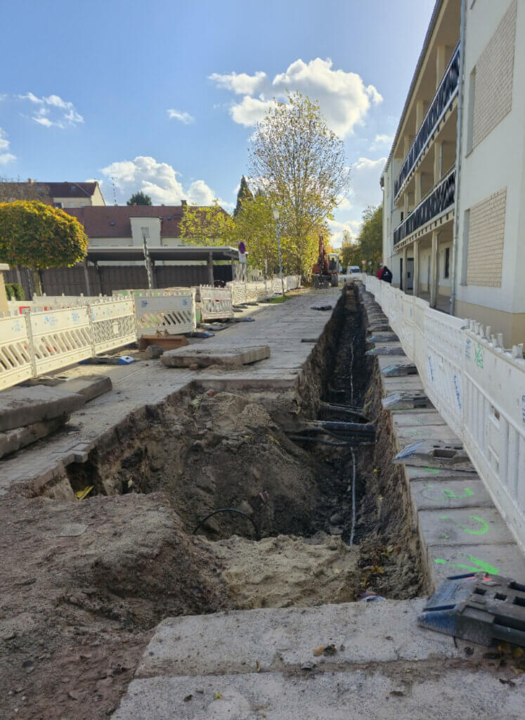 Betonplatten Ausschachtung